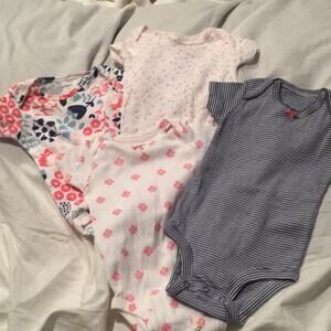 Pink and navy onsies worn once 3 m and no stains